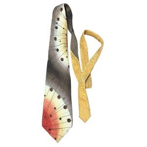 Robert Daskal Hand Painted Silk Necktie Collab Sandy Sabara & Sabrena Khadija